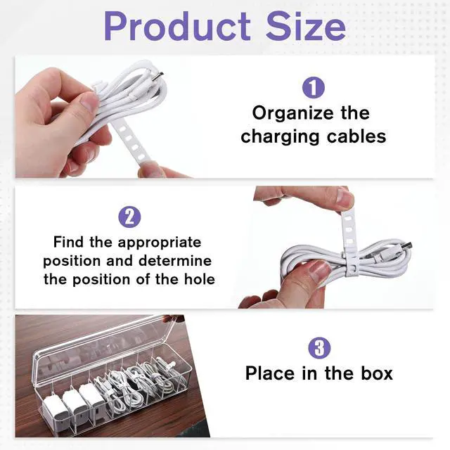 Alt view image 5 of 7 - 4 Pcs Cable Organizer Box with 40 Wire Ties