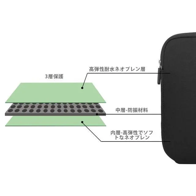 Alt view image 2 of 7 - 11 11.6 12 Inch Laptop Sleeve Case for MacBook Air 12, Water-Resistant Neoprene Notebook Computer Tablet Sleeve, Carrying Bag Cover for Chromebook/HP/Dell/Lenovo/Asus/Acer, Black