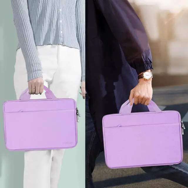 Alt view image 6 of 6 - Laptop Case 13.3-14 inch Sleeve, TSA Computer Handbag Water-Resistant and Shockproof Bag Compatible with MacBook Pro/Neo 14", Mac Air/Pro 13.3" and 13"-14" Notebooks Chromebooks,Purple