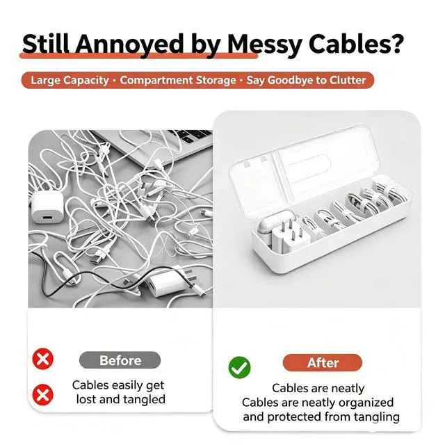 Alt view image 2 of 6 - 3 Pack Charger Cord Storage,Multipurpose Cable Organizer Bags, Fits Home Office Charger Organizers, Power Cord Organizer.