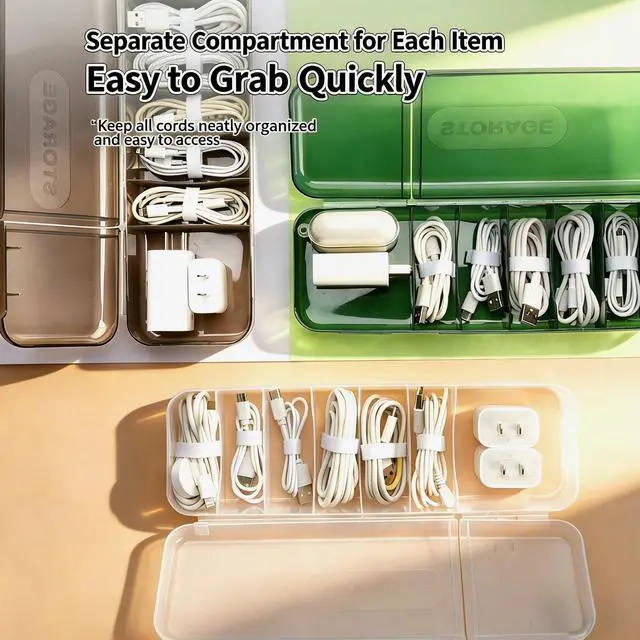 Alt view image 4 of 6 - 3 Pack Charger Cord Storage,Multipurpose Cable Organizer Bags, Fits Home Office Charger Organizers, Power Cord Organizer.