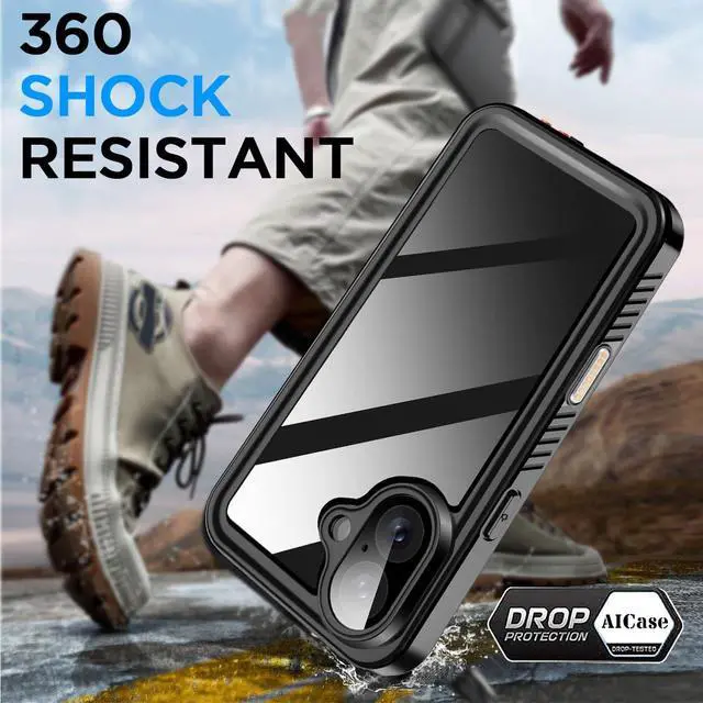 Alt view image 4 of 7 - Compatible with iPhone 17 Case Waterproof, Clear Water Proof Built-in Screen Protector Shockproof Dustproof Snowproof Full Body Rugged Underwater Phone Case with Lanyard