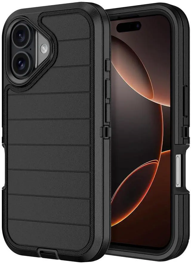 Main image of for iPhone 17 Case Heavy Duty Shockproof Dropproof 3-Layer Full Body Protection Military Grade Rugged Tough Non-Slip Cover Case for Apple iPhone 17 6.3",Black
