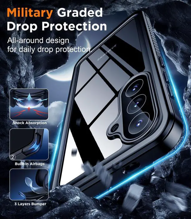 Alt view image 5 of 7 - Designed for Samsung Galaxy S26 Plus Case Waterproof, Built-in Lens & Screen Protector Military Shockproof Dropproof IP68 Underwater Full Body Phone Case for Samsung Galaxy S26 Plus 6.7"-Black