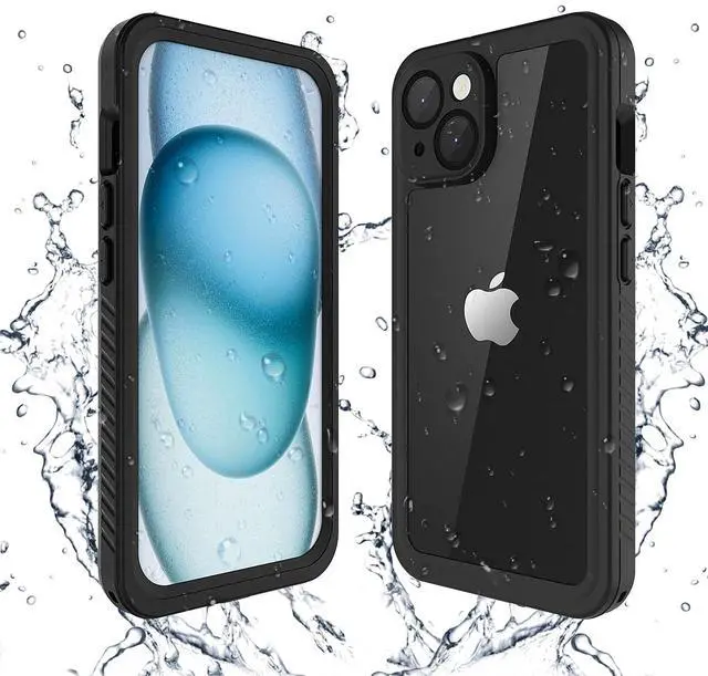 Main image of for iPhone 15 Case, Waterproof Case with Built-in Screen Protector, Full Body Dustproof Shockproof Heavy Duty Tough Rugged Phone Protective Cover for iPhone 15 6.1inch Black