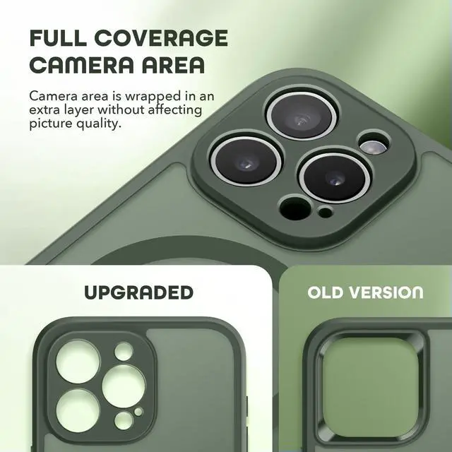 Alt view image 4 of 7 - for iPhone 15 Pro Max Case,Compatible with MagSafe,Matte Dark Green
