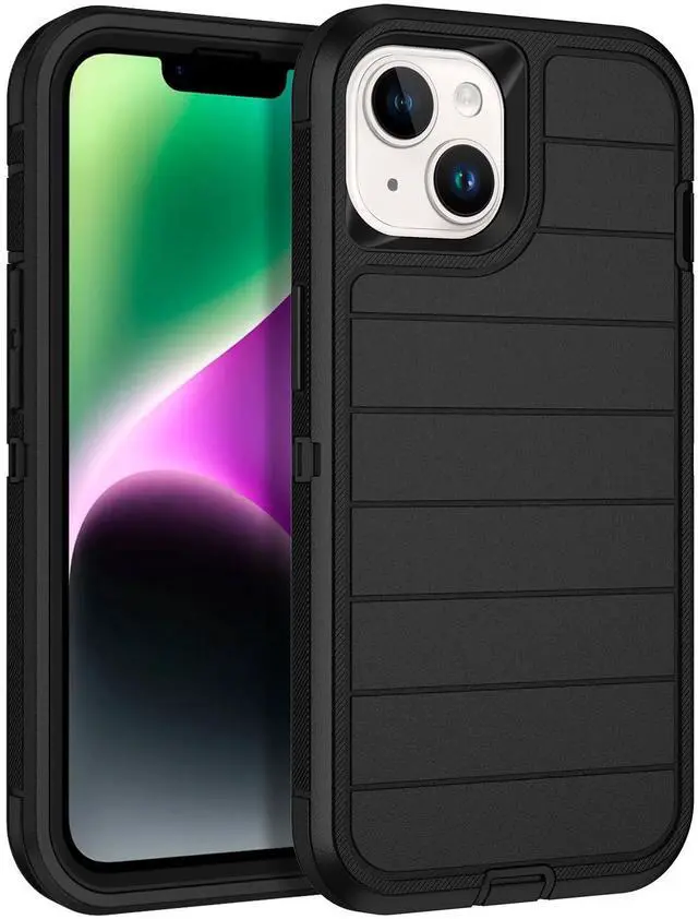 Main image of for iPhone 13 Case/iPhone 14 Case Heavy Duty Shockproof Dropproof 3-Layer Full Body Protection Military Grade Rugged Tough Non-Slip Cover Case for Apple iPhone 13/14 6.1",Black