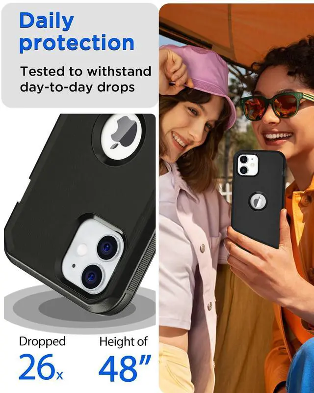Alt view image 4 of 7 - for iPhone 11 Case,Heavy Duty Drop Protection Full Body Rugged Shockproof Military Protective Tough Durable Cover for iPhone 11 6.1"_7 Black
