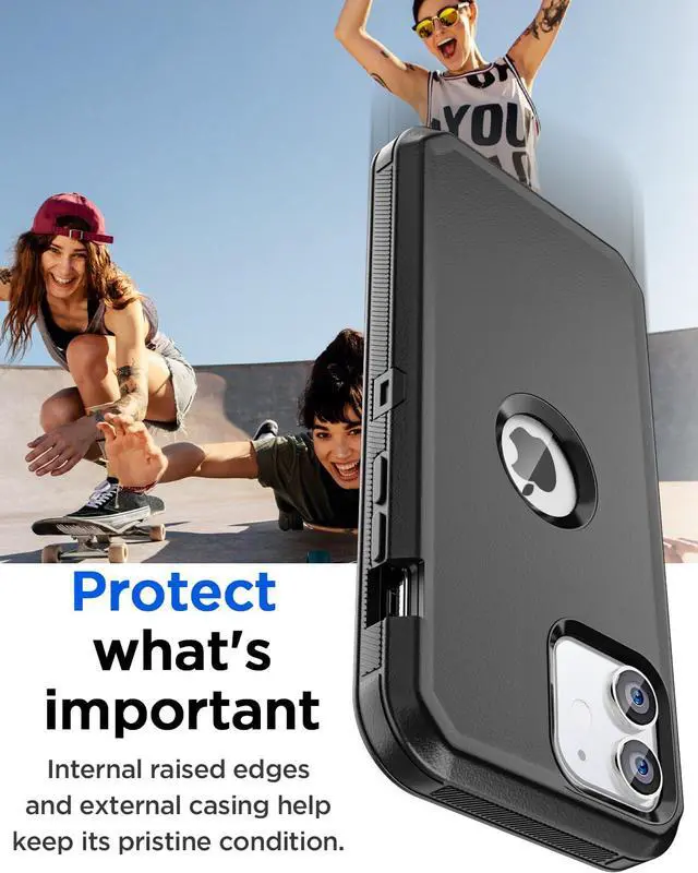 Alt view image 3 of 7 - for iPhone 11 Case,Heavy Duty Drop Protection Full Body Rugged Shockproof Military Protective Tough Durable Cover for iPhone 11 6.1"_7 Black