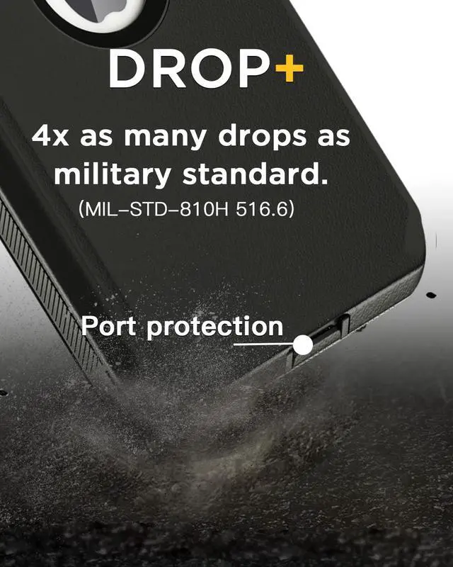 Alt view image 7 of 7 - for iPhone 11 Case,Heavy Duty Drop Protection Full Body Rugged Shockproof Military Protective Tough Durable Cover for iPhone 11 6.1"_7 Black