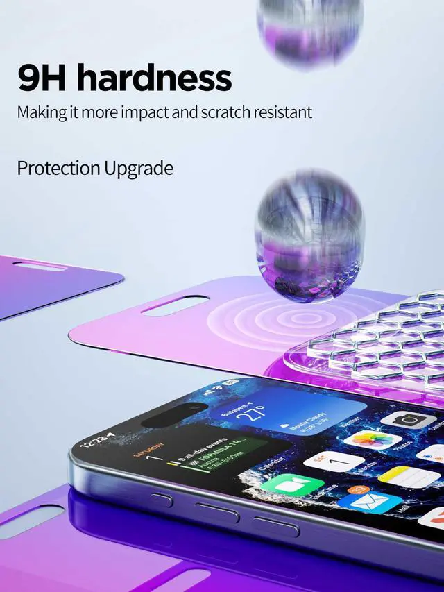 Alt view image 4 of 6 - Compatible for iPhone 16 Pro Privacy Screen Protector