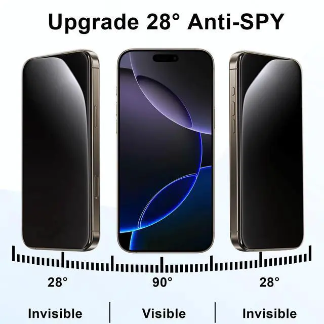 Alt view image 2 of 7 - for iPhone 16 Pro Max Privacy Screen Protector 2 Pack