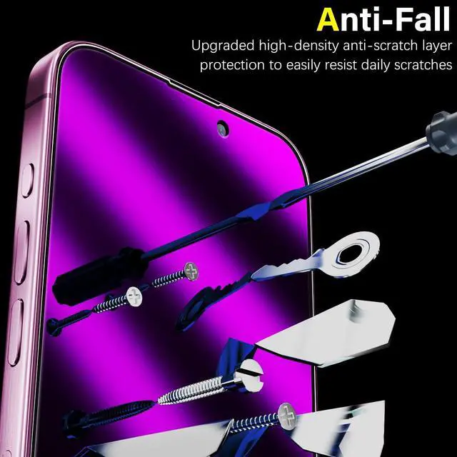 Alt view image 3 of 6 - 2 Pack Gradient Colorful Privacy Screen Protector for iPhone 16 Pro