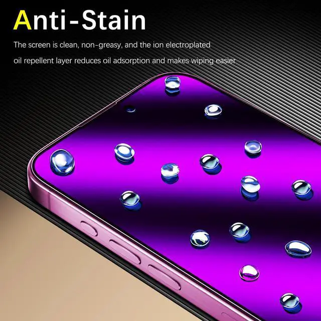 Alt view image 4 of 6 - 2 Pack Gradient Colorful Privacy Screen Protector for iPhone 16 Pro