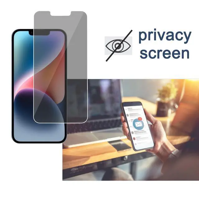 Alt view image 2 of 6 - Privacy Screen Protector + Camera Lens Protector for iPhone 14