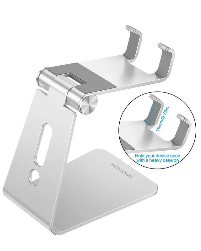 Alt view image 2 of 7 - C2 Adjustable Aluminum Cell Phone Stand with Charging Cutout, Silver