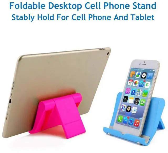 Alt view image 2 of 7 - Cell Phone Stand, Desktop Holder for Smartphones, Phones & Tablets (Pink)