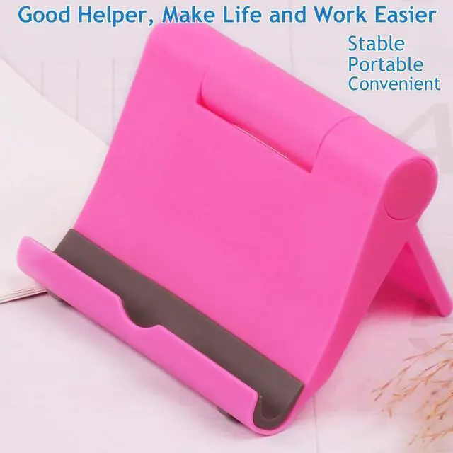 Alt view image 6 of 7 - Cell Phone Stand, Desktop Holder for Smartphones, Phones & Tablets (Pink)