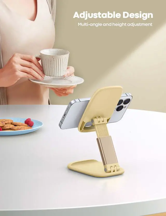 Alt view image 2 of 7 - Yellow Phone Stand for Desk - Telephone Stand Desk
