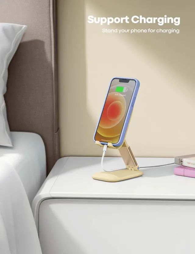 Alt view image 3 of 7 - Yellow Phone Stand for Desk - Telephone Stand Desk
