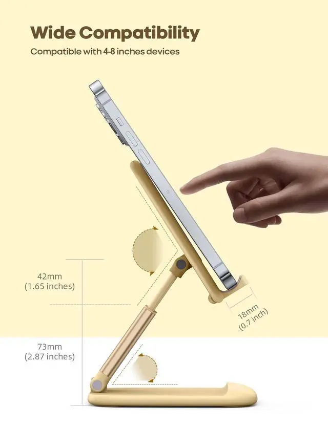 Alt view image 5 of 7 - Yellow Phone Stand for Desk - Telephone Stand Desk
