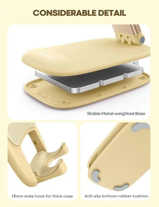 Alt view image 6 of 7 - Yellow Phone Stand for Desk - Telephone Stand Desk