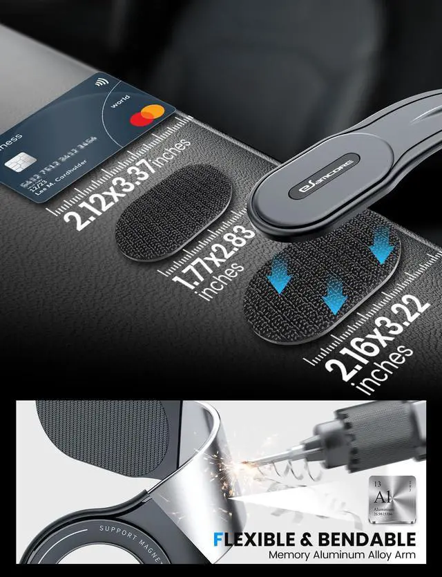 Alt view image 4 of 7 - MagSafe Car Mount Detachable, Bendable Magnetic Phone Holder for Car