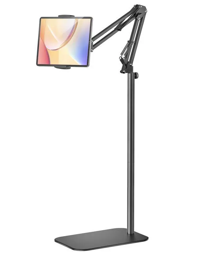 Main image of Tablet Floor Stand, Height & Angle Adjustable Metal iPad Holder Stand