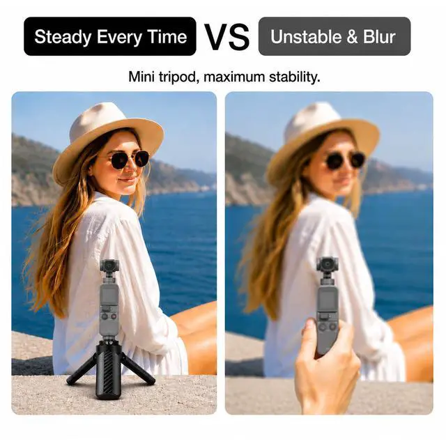 Alt view image 5 of 7 - Lightweight Mini Tripod, Portable Desktop Stand for Camera, Universal 1/4" Screw Compatible with Mirrorless, Webcam, Ring Light Perfect for Vlogging, Live Streaming, Video Calls, Travel