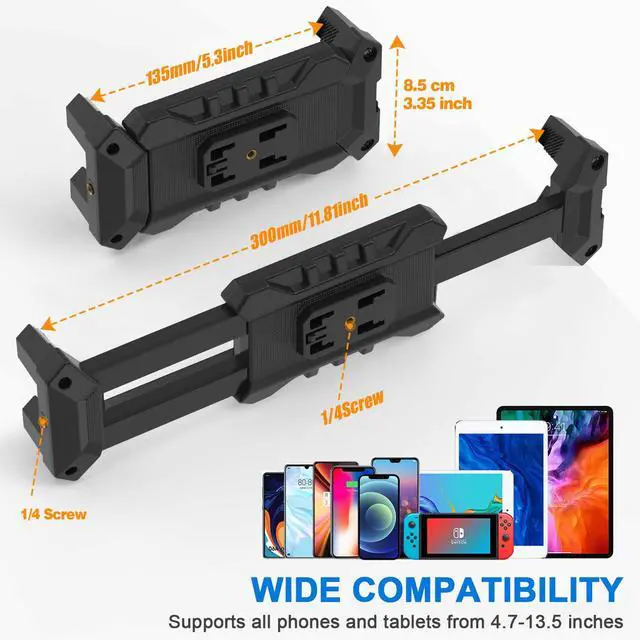 Alt view image 5 of 7 - iPad Tripod Stand, 63" Height Adjustable Tripod for Tablet, 360° Rotation Tablet Floor Stand Mount Holder for iPad mini/Air/Pro, Smartphones and All 4.7" to 13.5" Devices