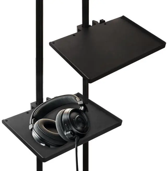 Main image of Multi-Functional Phone Holder Microphone Stand Plastic Tray Live Broadcast Microphone Mic Rack Stand for Stage Live Streaming Concert Performance Singing Podcast 2Pcs