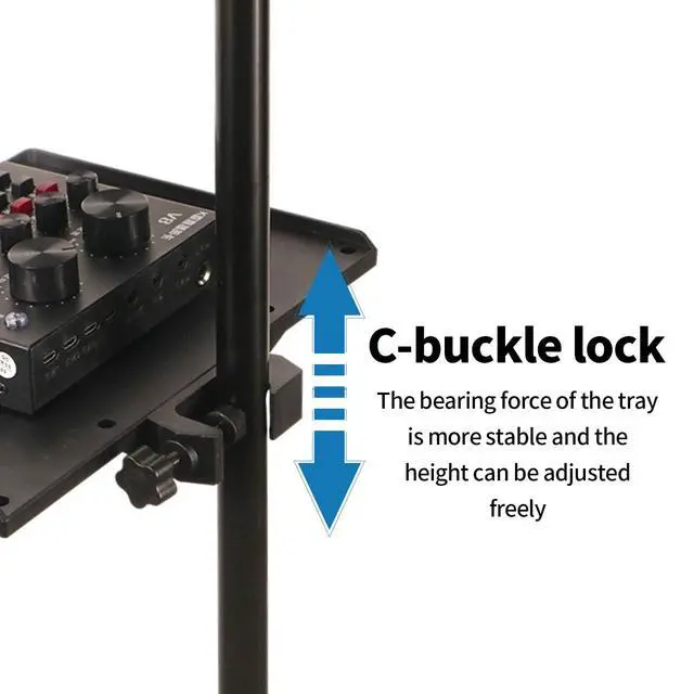 Alt view image 5 of 7 - Multi-Functional Phone Holder Microphone Stand Plastic Tray Live Broadcast Microphone Mic Rack Stand for Stage Live Streaming Concert Performance Singing Podcast 2Pcs