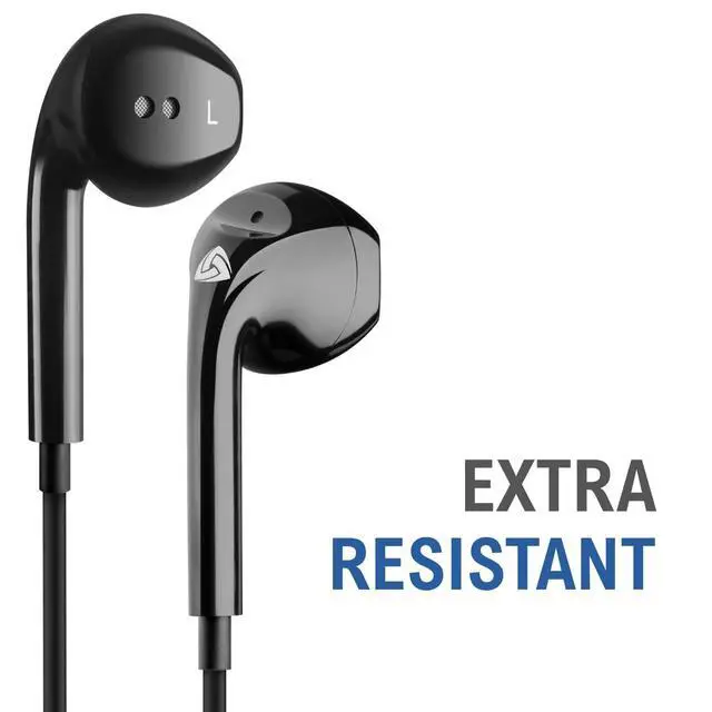 Alt view image 4 of 7 - Zenith Wired Earbuds in-Ear Headphones, 5 Year Warranty, Earphones with Microphone, Corded for 3.5mm Jack Ear Buds for iPhone, Samsung, Computer, Laptop, Kids, School Students, Woman - Black
