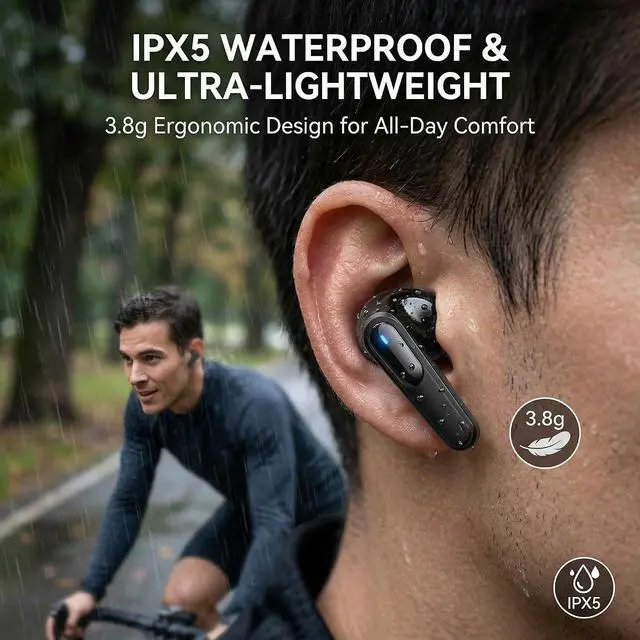 Alt view image 2 of 6 - Wireless Earbuds with Deep Bass, Stereo Sound, and Noise-Canceling Design