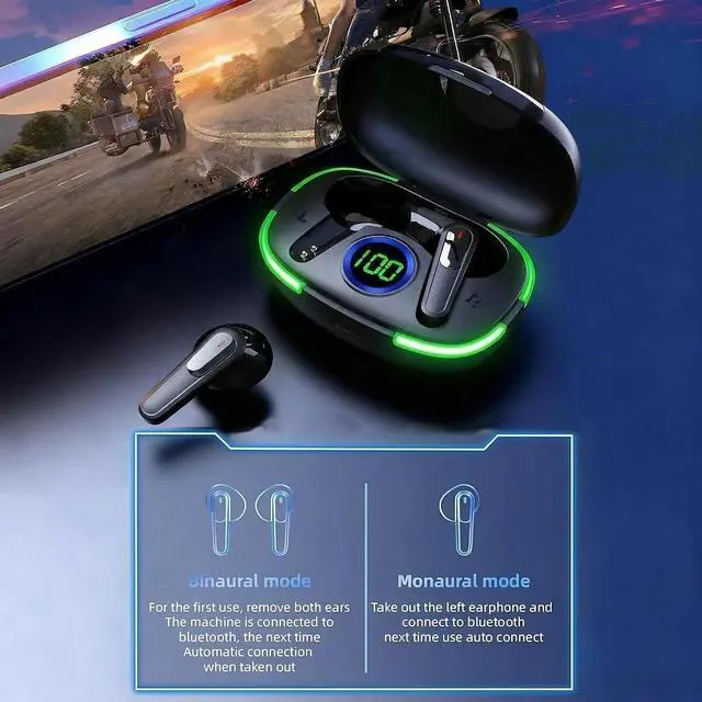 Alt view image 6 of 6 - Wireless Earbuds with Deep Bass, Stereo Sound, and Noise-Canceling Design