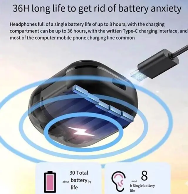Alt view image 3 of 5 - Air 31 TWS Wireless Earbuds Low Latency Earphones with Deep Bass, Type-C Fast Charging, Bluetooth 5.3, & HD Mic for Calls