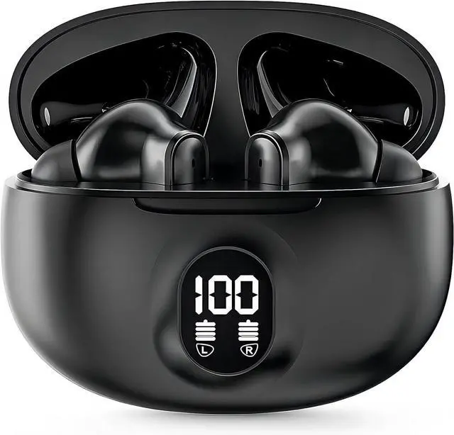 Main image of Wireless Earbuds, Bluetooth 5.3 Headphones, Ear Buds, in Ear Earbuds with Noise Cancelling Mic, 45H Playing Time, LED Display, IP7 Waterproof, Earphones for Phone Android/iOS Sports
