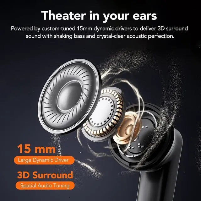 Alt view image 6 of 7 - MS120 3-in-1 Wireless Earbuds, Bluetooth 6.0 Headphones with 3-Mode Tactical Flashlight, HiFi Stereo Sport Earphones with AI Noise Canceling Mic for Outdoor Hiking Camping, 70H Playtime