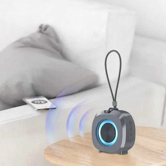 Alt view image 5 of 7 - Speaker, Small Portable Bluetooth Wireless IPX5 Waterproof Shower Speaker,Loud Stereo Sound Deep Bass,TWS Paire, RGB Lights,Long Playtime for Outdoor Party, Great Gift,1PC(Gray)