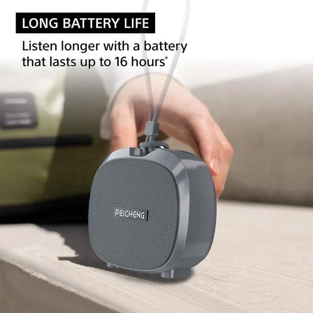 Alt view image 7 of 7 - Speaker, Small Portable Bluetooth Wireless IPX5 Waterproof Shower Speaker,Loud Stereo Sound Deep Bass,TWS Paire, RGB Lights,Long Playtime for Outdoor Party, Great Gift,1PC(Gray)
