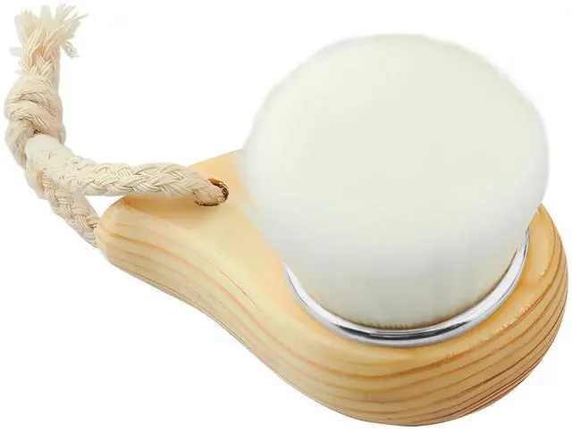 Main image of Soft Bristle Facial Cleansing Brush for Deep Pore Cleaning, Travel-Friendly Face Beauty Brush with Ergonomic Handle, Brown