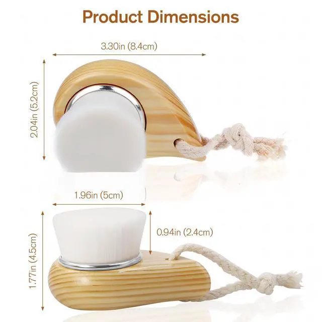 Alt view image 7 of 7 - Soft Bristle Facial Cleansing Brush for Deep Pore Cleaning, Travel-Friendly Face Beauty Brush with Ergonomic Handle, Brown