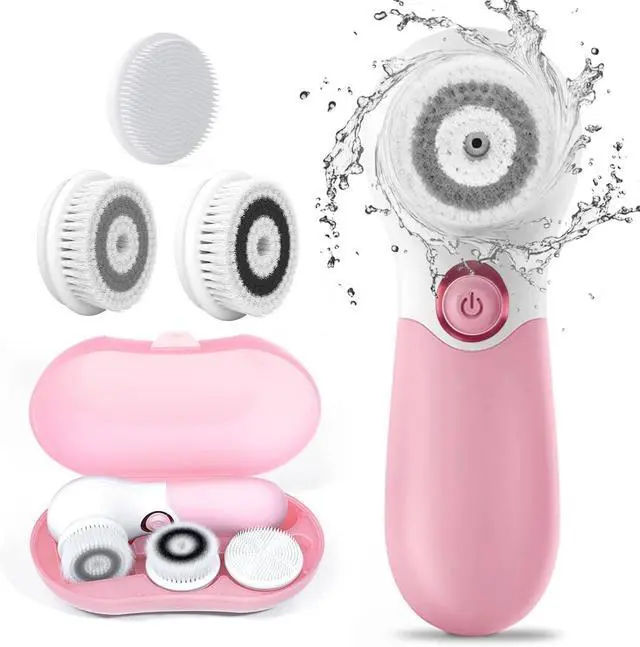 Main image of Spin Brush Face Cleanser with 3 Brush Heads for Deep Cleansing Exfoliation and Massaging