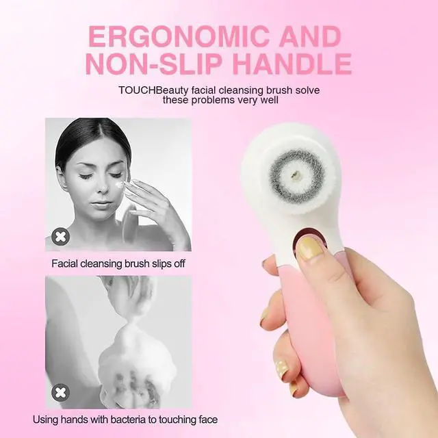 Alt view image 4 of 7 - Spin Brush Face Cleanser with 3 Brush Heads for Deep Cleansing Exfoliation and Massaging
