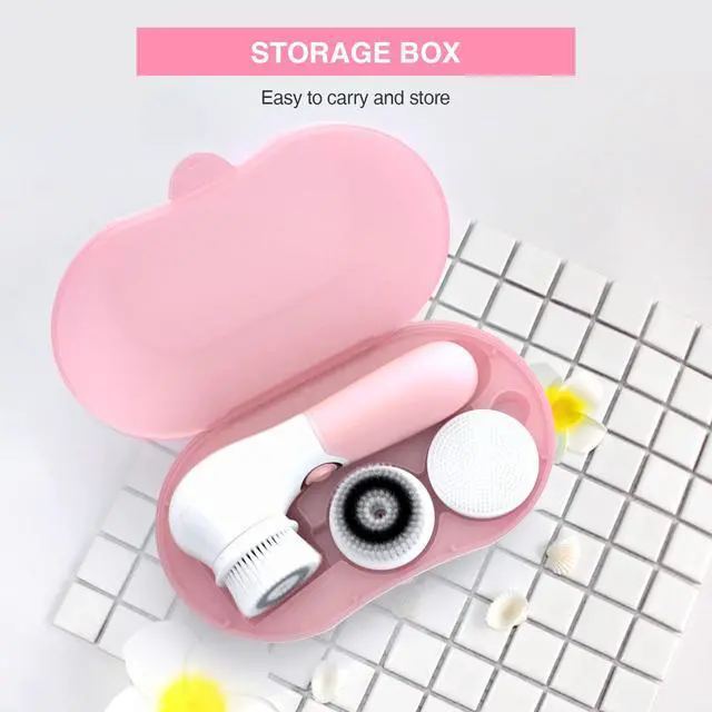 Alt view image 7 of 7 - Spin Brush Face Cleanser with 3 Brush Heads for Deep Cleansing Exfoliation and Massaging