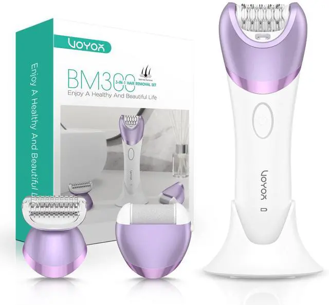 Main image of Epilator for Women, Cordless Epilators Hair Removal with 30 Tweezers | 3 in 1 Hair Removal Device for Leg Arm with LED Light, Rechargeable Wet & Dry, Electric Lady Shaver & Trimmer, Purple BM300