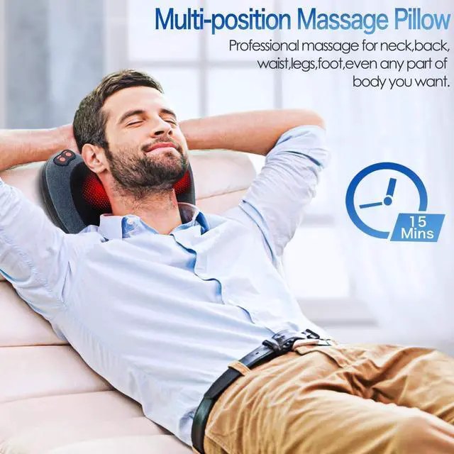 Alt view image 2 of 7 - Back Massager for Pain Relief Deep Tissue with Heat, Gifts for Men | Kneading Massager for Neck,Shoulder,Foot&Lower Back Pain,Body Muscle Relaxation,Gifts for Women/Mom/Dad,Fathers Day Dad Gifts