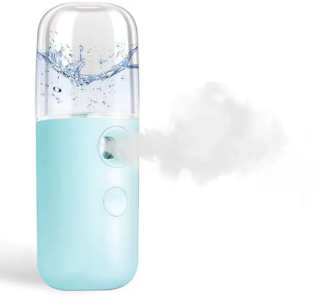 Main image of Nano Facial Steamer, Handy Mini Mister, USB Rechargeable Mist Sprayer, 30ml Visual Water Tank Moisturizing&Hydrating for Face, Daily Makeup, Skin Care, Eyelash Extensions-Blue