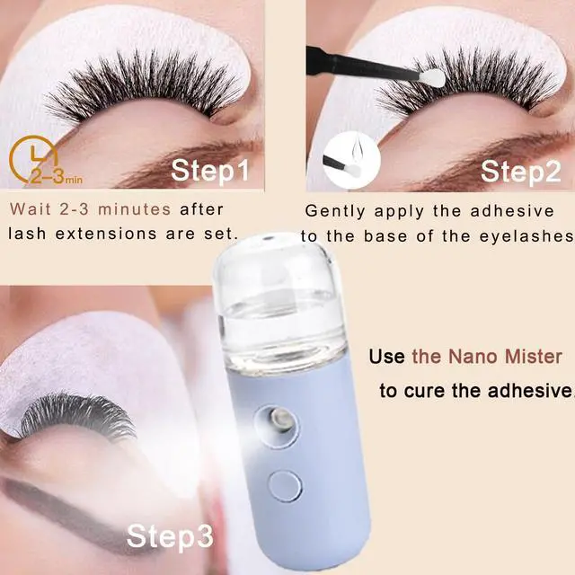 Alt view image 2 of 7 - Nano Mist Sprayer, Handy Facial Mister with Fine Mist, Mini Face HumidifierPortable Face Mister for Lash Extension, Barbers,Daily Make Up,Salon,Cool Down Nano Face Mister with 1OZ/30ML Water Tank Blue