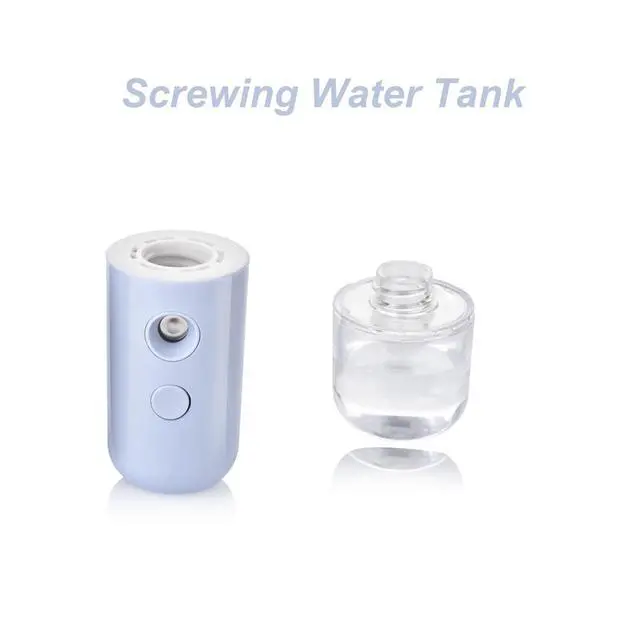 Alt view image 6 of 7 - Nano Mist Sprayer, Handy Facial Mister with Fine Mist, Mini Face HumidifierPortable Face Mister for Lash Extension, Barbers,Daily Make Up,Salon,Cool Down Nano Face Mister with 1OZ/30ML Water Tank Blue